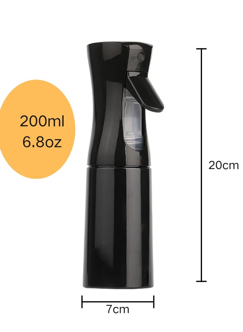 تي نيوفون زجاجة رذاذ متواصلة للشعر - رذاذ فائق النعومة، قابلة لإعادة التعبئة ومقاومة للتسرب - مثالية للشعر المجعد، والصالونات، والنباتات، والتنظيف، والمزيد (أسود 6.8 أونصة / 200 مل) - Image 2