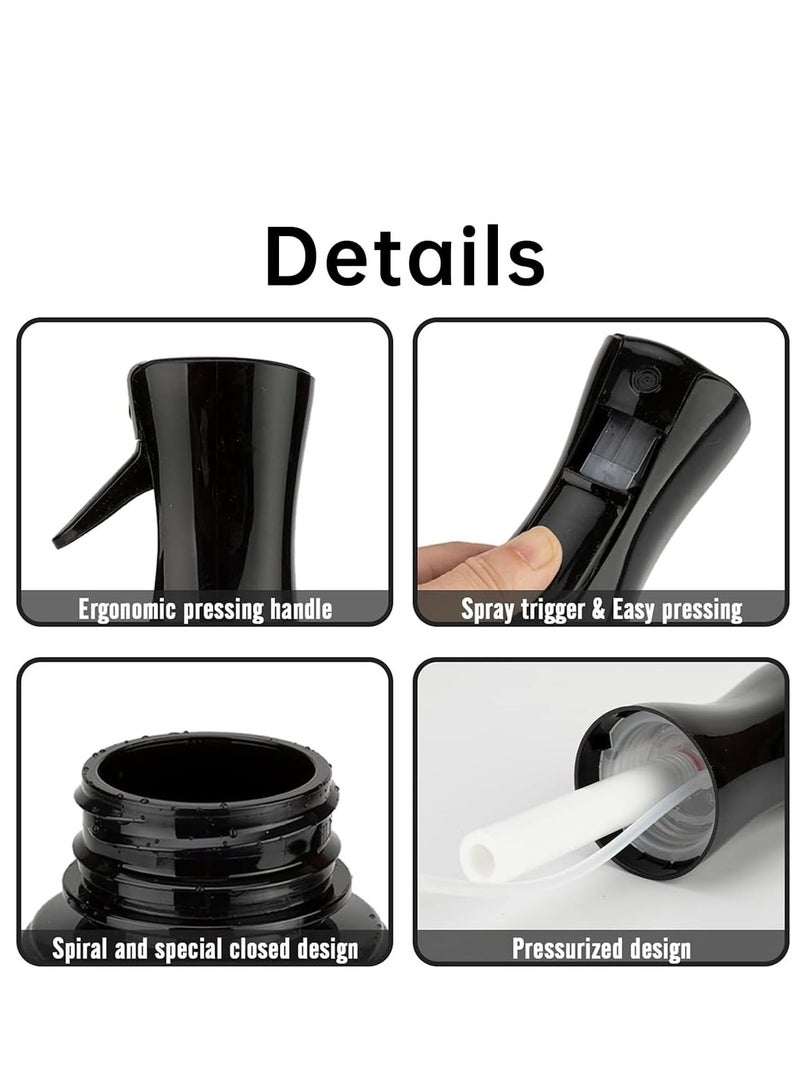 تي نيوفون زجاجة رذاذ متواصلة للشعر - رذاذ فائق النعومة، قابلة لإعادة التعبئة ومقاومة للتسرب - مثالية للشعر المجعد، والصالونات، والنباتات، والتنظيف، والمزيد (أسود 6.8 أونصة / 200 مل) - Image 3