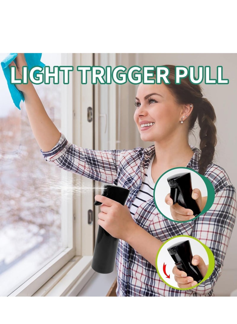 تي نيوفون زجاجة رذاذ متواصلة للشعر - رذاذ فائق النعومة، قابلة لإعادة التعبئة ومقاومة للتسرب - مثالية للشعر المجعد، والصالونات، والنباتات، والتنظيف، والمزيد (أسود 6.8 أونصة / 200 مل) - Image 4