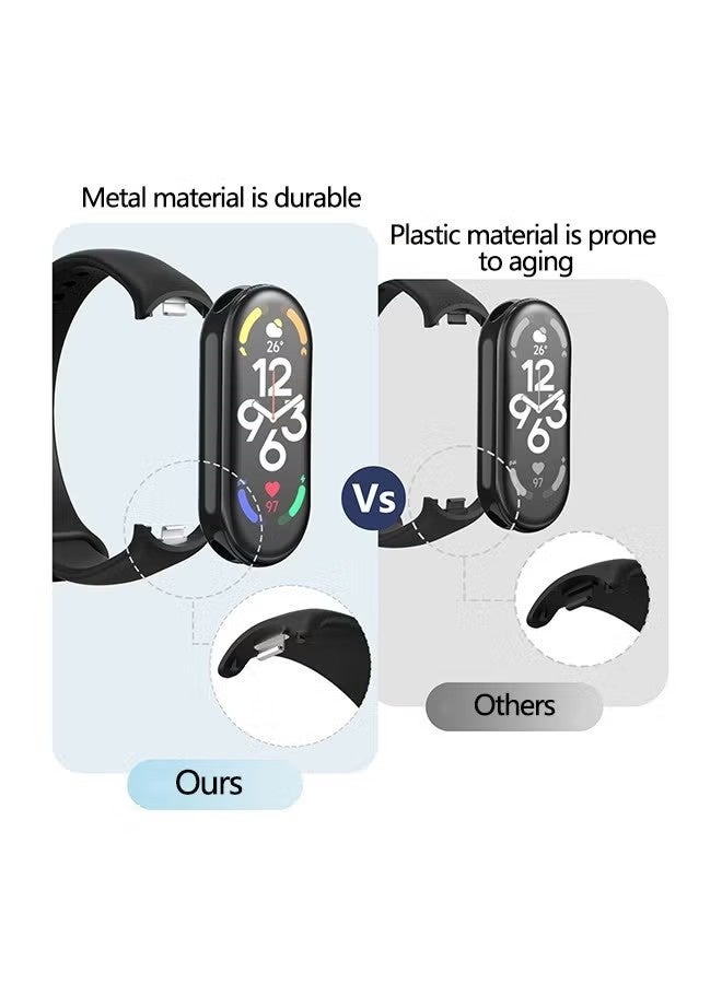 4-piece replacement strap for Xiaomi Smart Band 8/9/10,Soft Silicone Clip Replacement Band For Xiaomi Mi Band 8/9/10 - Image 3