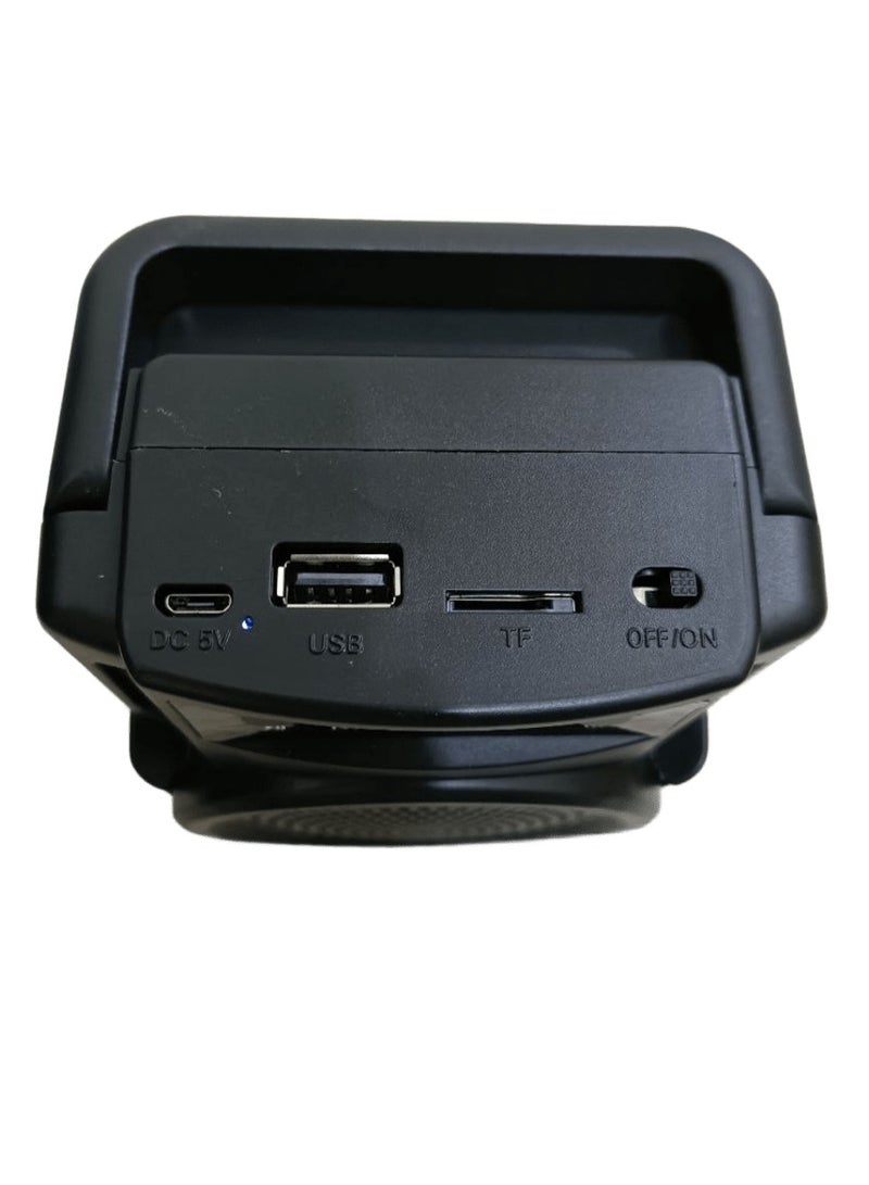 مكبر صوت بلوتوث محمول مع صوت محسن بحجم صغير، أسود، اتصال بلوتوث، مكبر صوت GTS1360