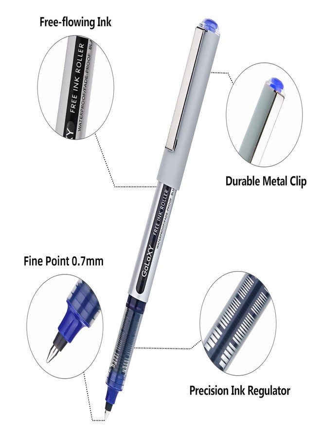 EYEYE Liquid Ink Rollerball Pens 12 Pack 3 Colors Black Blue Red 0.7mm Medium Point Pens Quick Dry Smooth Writing Pens for Journaling Office School Note Taking Supplies - Image 4
