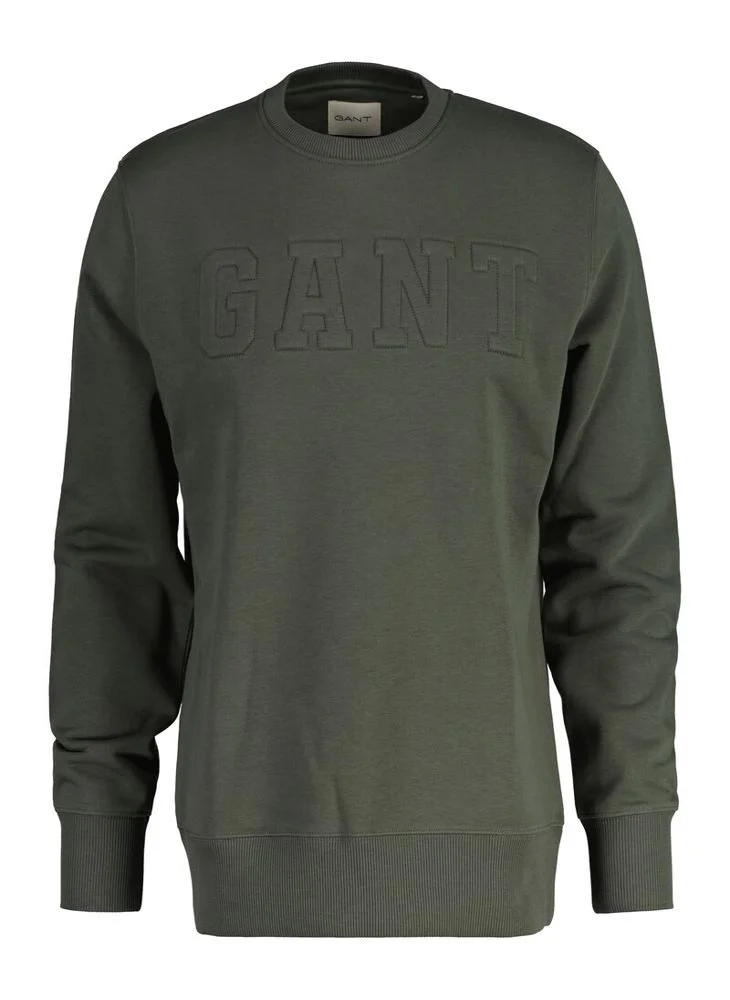 غانت Gant Embossed Crew Neck Sweatshirt