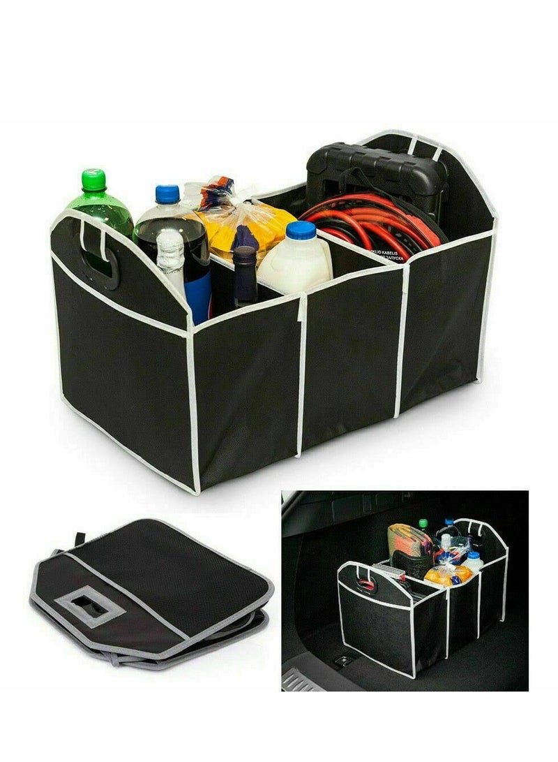 SYOSI - Car Boot Organiser, Foldable Non-slip Tidy Bag with Multi Compartments, Large Capacity Trunk Organizer with Carrying Handle for Car Suv, Jeep, Sedan - Image 1