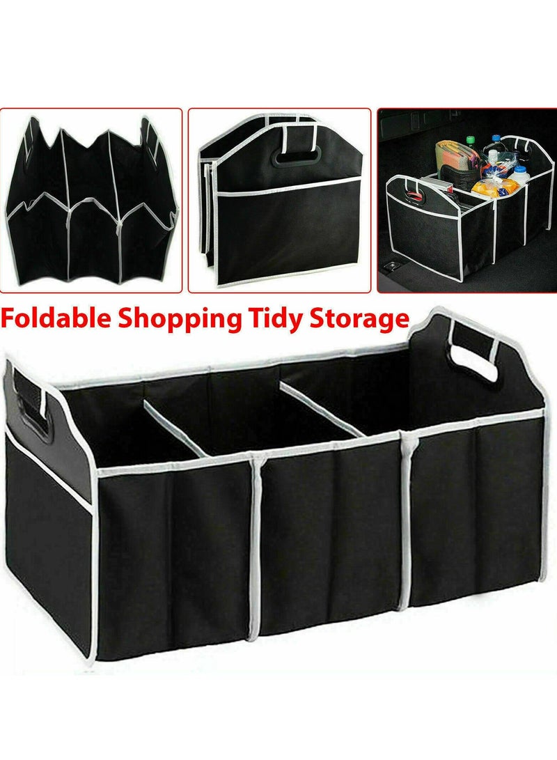 SYOSI - Car Boot Organiser, Foldable Non-slip Tidy Bag with Multi Compartments, Large Capacity Trunk Organizer with Carrying Handle for Car Suv, Jeep, Sedan - Image 1