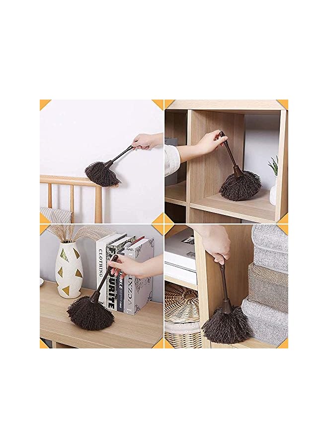 erorex Feather Duster, 2pcs Long Handle Fluffy Keyboard Brush, Car Interior/Exterior Cleaner, Smart and Soft Duster for Blinds, Kitchen, Office - Image 5