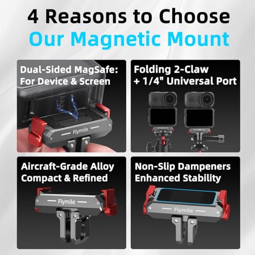 BRDRC Quick Release Mount for DJI Nano/Action 6 / Xtra Atto, Aluminum Alloy Magnetic Expansion Adapter with Go Pro & 1/4 Inch Screw Adapter for DJI Osmo Nano/Action 6 / Xtra Atto Accessories - Image 2