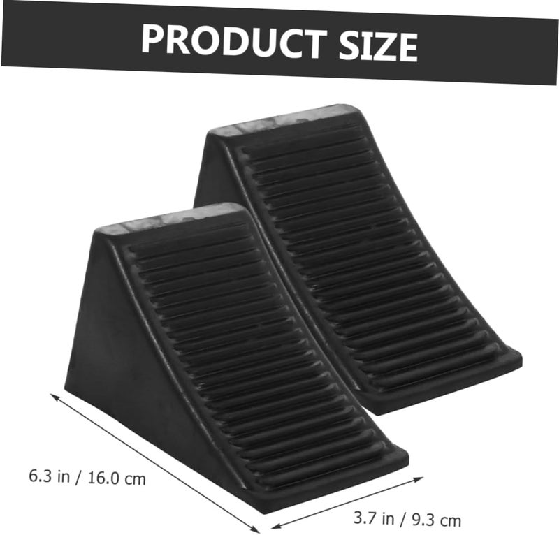 VOSAREA 2pcs Portable Rubber Wheel Chocks for Travel Trailers RVs and Motorcycles Non-Slip Adjustable Wheel Stops for Safe Parking and Stabilization - Image 4