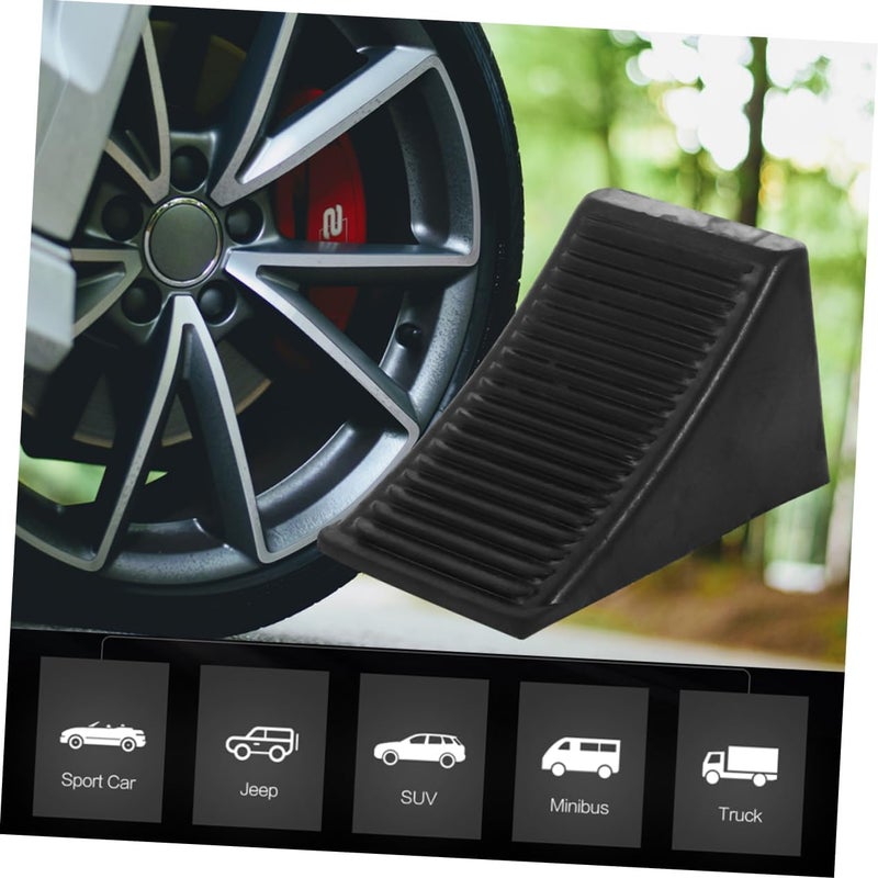 VOSAREA 2pcs Portable Rubber Wheel Chocks for Travel Trailers RVs and Motorcycles Non-Slip Adjustable Wheel Stops for Safe Parking and Stabilization - Image 2