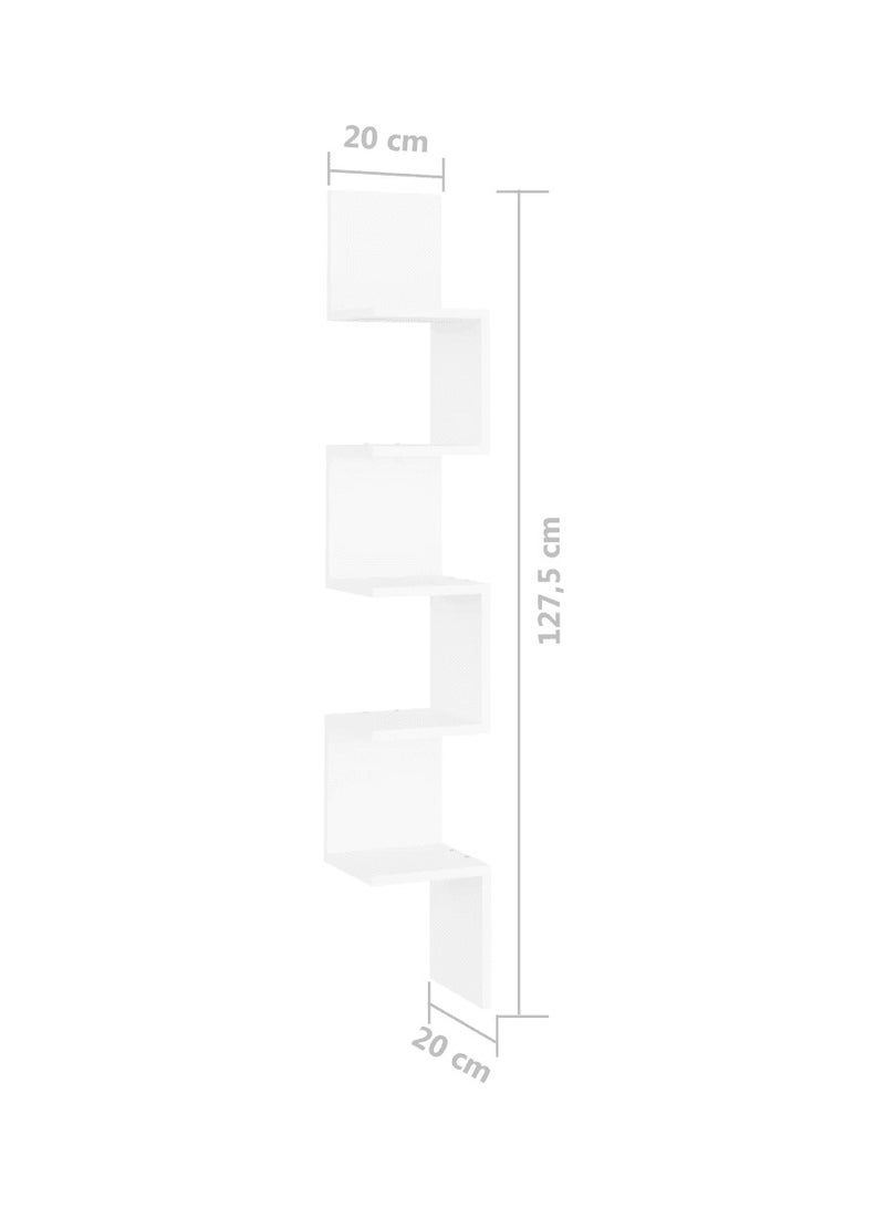 فيداكسل رف زاوية حائط أبيض 20x20x127.5 سم خشب هندسي  - Image 5