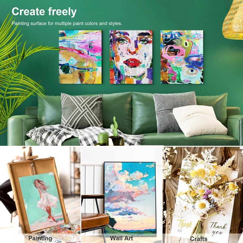 PHOENIX Small Painting Canvas Panels 6x6 Inch, 24 Bulk Pack - 8 Oz Triple Primed 100% Cotton Acid Free Square Canvas Boards for Painting, White Blank Flat Canvas Boards for Acrylic, Oil Paints - Image 5