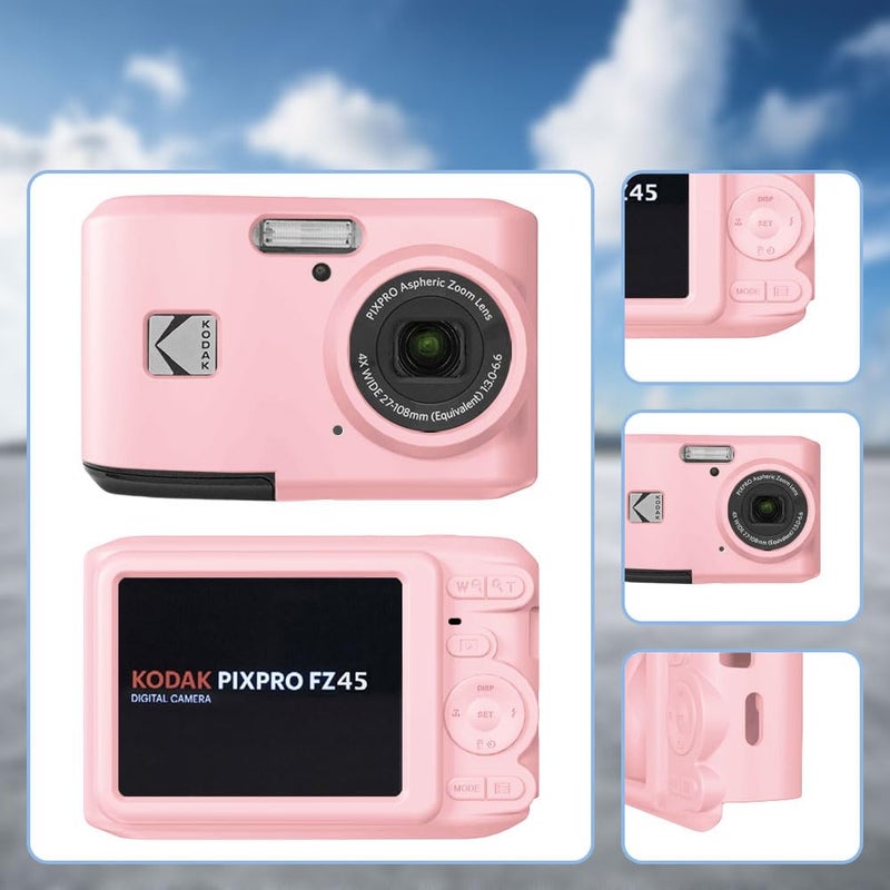 Tedubax Case for KODAK PIXPRO FZ45 Case  Soft Silicone for KODAK PIXPRO FZ45 - Anti-Scratch Slim Fit Lightweight Protective - pink - Image 3