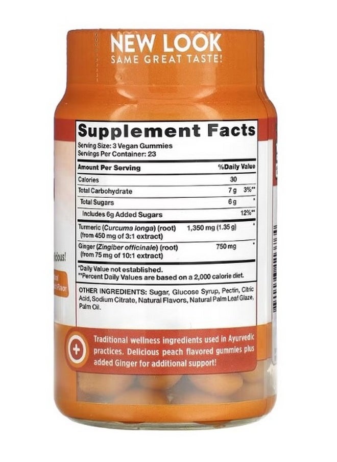 Nature's Truth Turmeric Curcumin  Ginger Natural Peach 70 Vegan Gummies  - Image 2