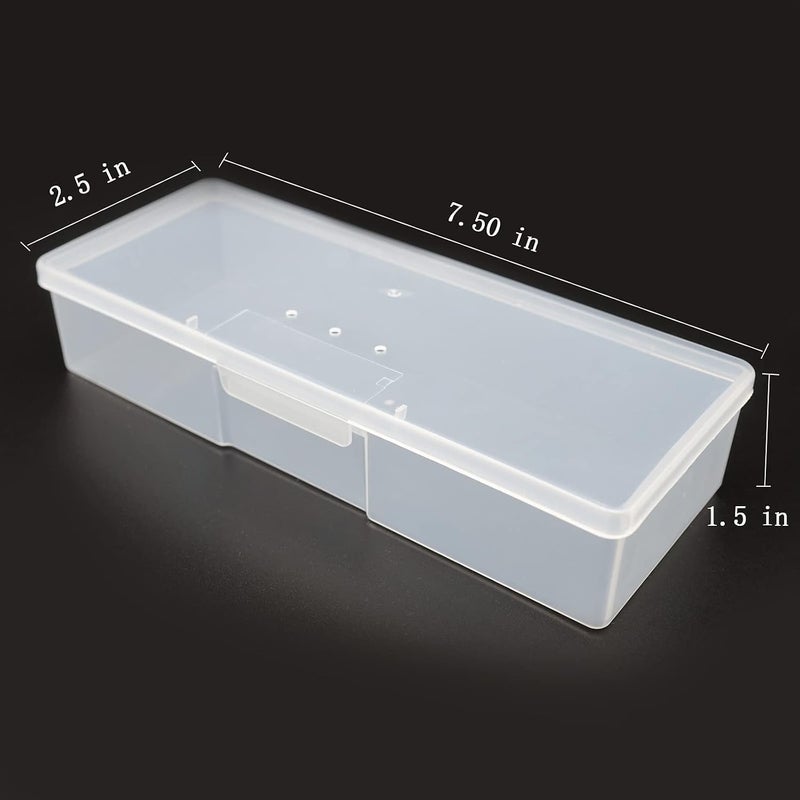 Excefore Manicure Tool Box, 6 Pieces Clear Box for Nail Tool, Transparent Personal Nail Box for Manicure, Plastic Nail Art Tool Box Storage Organizer Case Container for Organizing (7.5x2.5x1.5 Inch) - Image 3