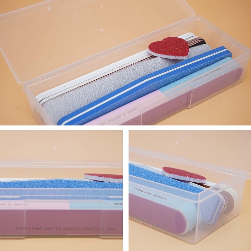 Excefore Manicure Tool Box, 6 Pieces Clear Box for Nail Tool, Transparent Personal Nail Box for Manicure, Plastic Nail Art Tool Box Storage Organizer Case Container for Organizing (7.5x2.5x1.5 Inch) - Image 5