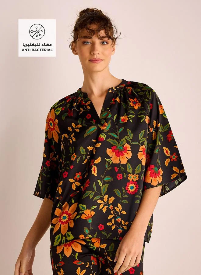 Splash FAV Floral Print Top and Pyjama Set