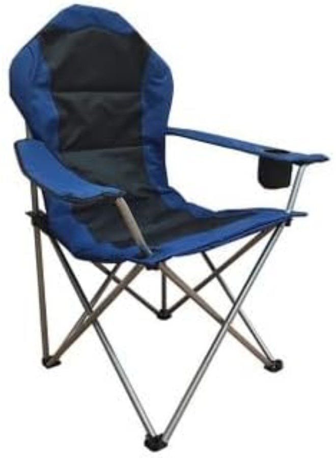 Desert Ranger John Padded Camping Chair - Comfortable Folding Outdoor Seat with Cushion for Fishing & Travel - Blue - Image 1