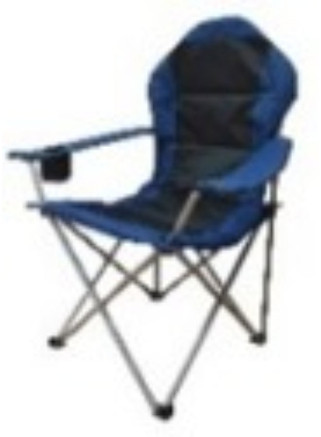 Desert Ranger John Padded Camping Chair - Comfortable Folding Outdoor Seat with Cushion for Fishing & Travel - Blue - Image 2