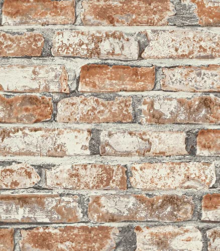 Sevalo Brick Wallpaper Peel and Stick Brick Contact Paper for Walls Red 3D Faux Self-Adhesive Removable Wallpaper for Bedroom Kitchen Backsplash Accent Wall Sticky Décor Fireplace 17.3inW 393inL - Image 1