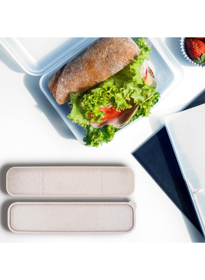 2pcs Portable Flatware Box Travel Tableware Storage Box, Case Utensil Lunch Bag - Image 5