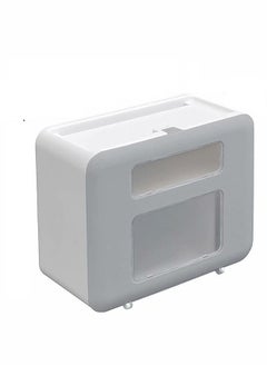 Wall Mounted Tissue Storage Box - Toilet Paper Box Dispenser with Phone Holder Organizer Drawer Bathroom Towel Period Trash Bag Multifunction Tissue Storage Box