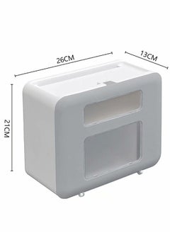 Generic Wall Mounted Tissue Storage Box - Toilet Paper Box Dispenser with Phone Holder Organizer Drawer Bathroom Towel Period Trash Bag Multifunction Tissue Storage Box  - Image 5