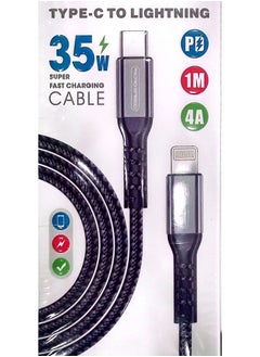 micro speed SUPER-Fast Charging Cable Type-C to Lightning iPhone 1 Meter 35W High-Speed ​​Data Transfer Cut-Resistant Braided Fabric Cable  - Image 3