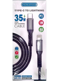 micro speed SUPER-Fast Charging Cable Type-C to Lightning iPhone 1 Meter 35W High-Speed ​​Data Transfer Cut-Resistant Braided Fabric Cable  - Image 1
