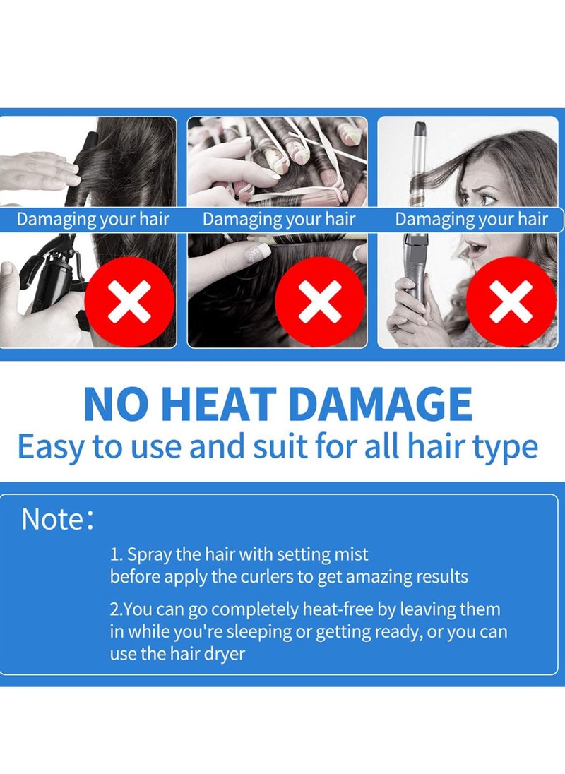 Y&D - 28 Pieces Hair Curlers Spiral Curls No Heat Wave Styling Kit with 2 Hooks for Most Kinds of Hairstyles (Assorted Color, 30 cm) - Image 1