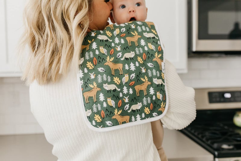 Copper Pearl Premium Baby Burp Cloths - 3-Pack Large Cotton Burp Cloths, Extra Soft Spit Up Rags with 3 Absorbent Layers, Perfect for Baby Boy and Baby Girl Gifts (21" x 10" Size, Atwood Set) - Image 5