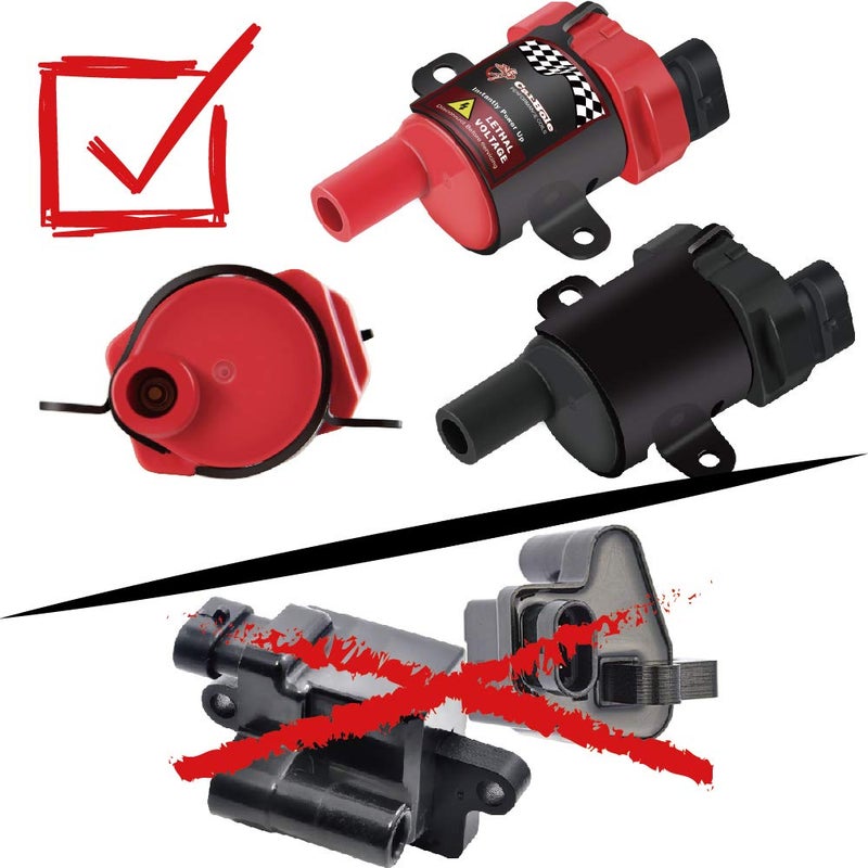 CarBole Round D585 UF262 Ignition Coils and 748UU 8mm Spark Plug Wires Set, Fit For Chevy Silverado LS1 LS3 4.8 5.3L Chevrolet GMC 4.8L 5.3 5.7 6.0, Pack of 8pcs (Round Coils) - Image 5