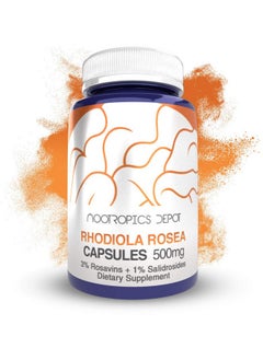 Nootropics Depot Rhodiola Rosea Capsules ; 500Mg ; 3% Rosavins ; 60 Count ; Adaptogen Herb ; Ayurvedic Supplement ; Supports Healthy Stress Levels* ; Promotes Brain Health*  - Image 1