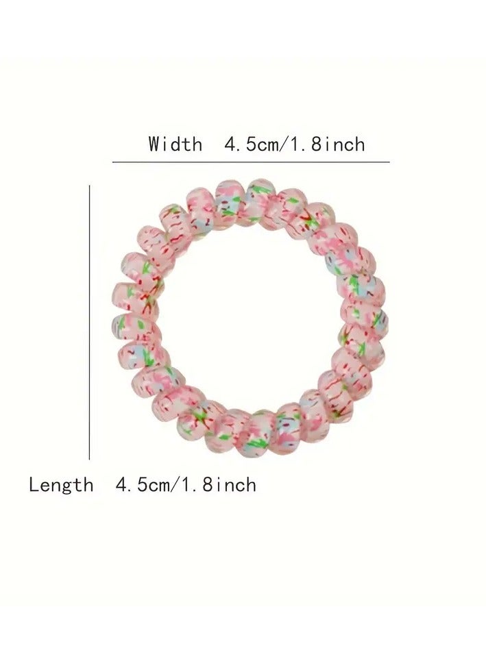 Goolsky 6pcs/set Plastic Spiral Hair Ties Elastic Telephone Line Shaped Hair Loops Ponytail Holders Trendy Hair Accessories For Women And daily uses - Image 3