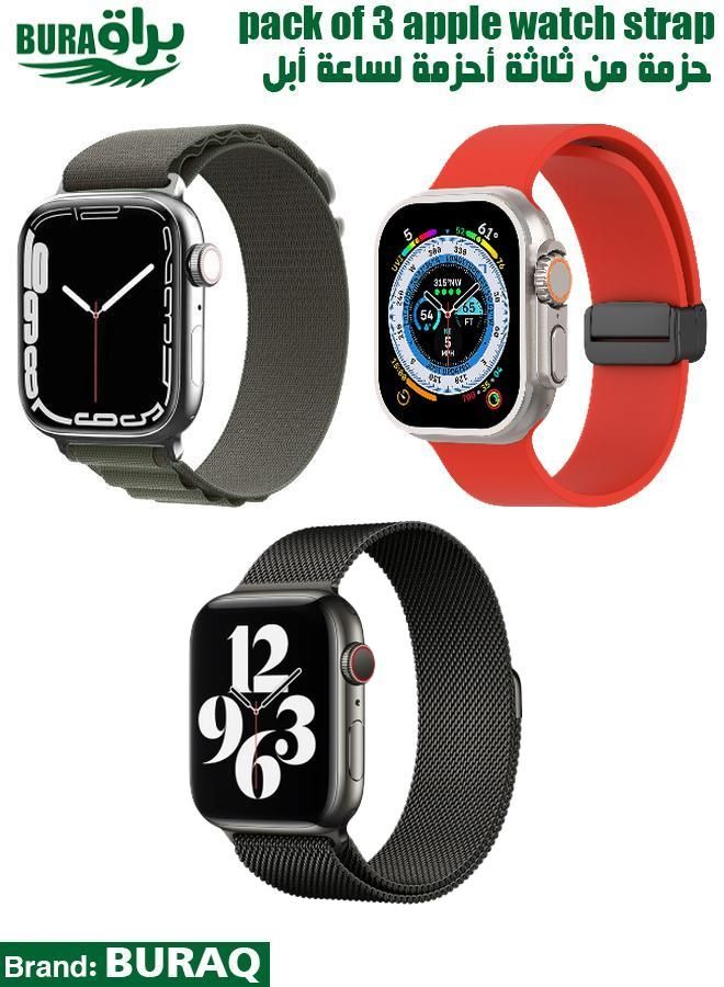 Apple Watch Band Strap For Apple Watch Ultra 2/Ultra 49mm, Series 10 46mm, 9/8/7 45mm, SE2/SE/6/5/4 44mm, 3/2/1 42mm