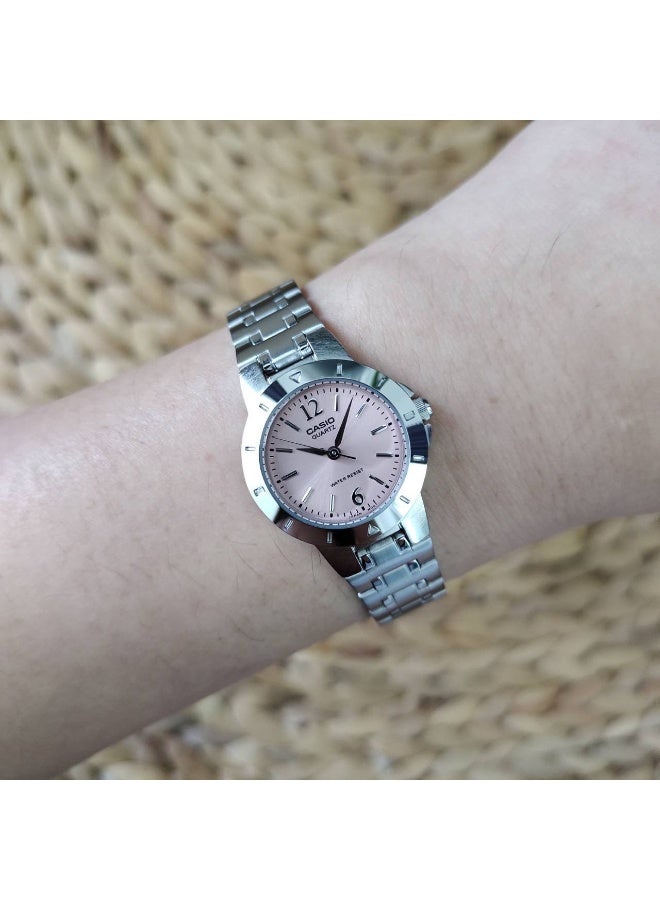 Casio LTP-1177A-4A1DF Women’s Stainless Steel Analog Watch – Elegant Silver Bracelet with Pink Dial - Image 3