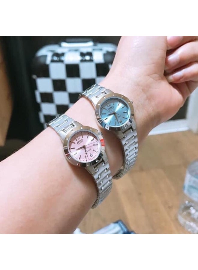 Casio LTP-1177A-4A1DF Women’s Stainless Steel Analog Watch – Elegant Silver Bracelet with Pink Dial - Image 5