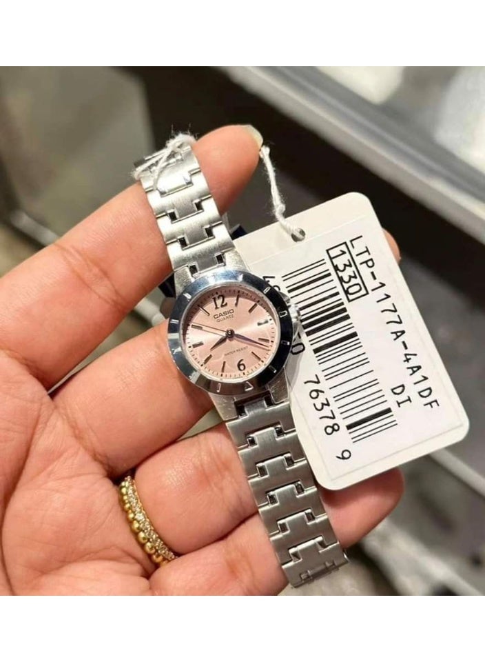 Casio LTP-1177A-4A1DF Women’s Stainless Steel Analog Watch – Elegant Silver Bracelet with Pink Dial - Image 2