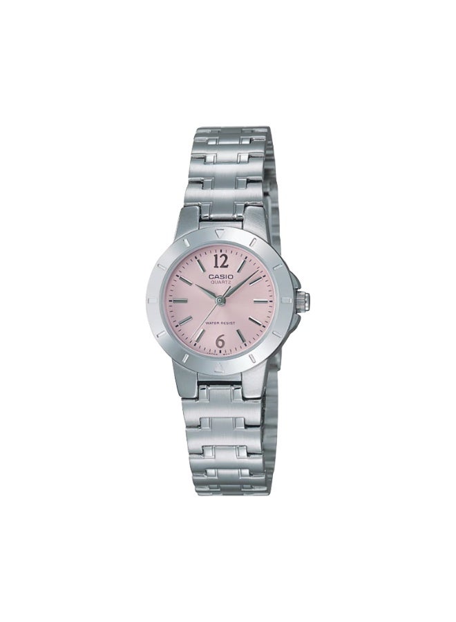 Casio LTP-1177A-4A1DF Women’s Stainless Steel Analog Watch – Elegant Silver Bracelet with Pink Dial - Image 1