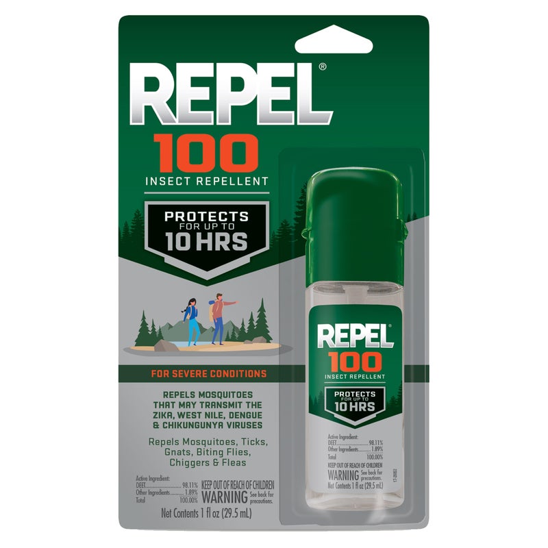 Repel 100 Insect Repellent, Repels Mosquitos, Ticks and Gnats, For Severe Conditions, Protects For Up To 10 Hours, 98% DEET (Pump Spray) 1 fl Ounce - Image 1