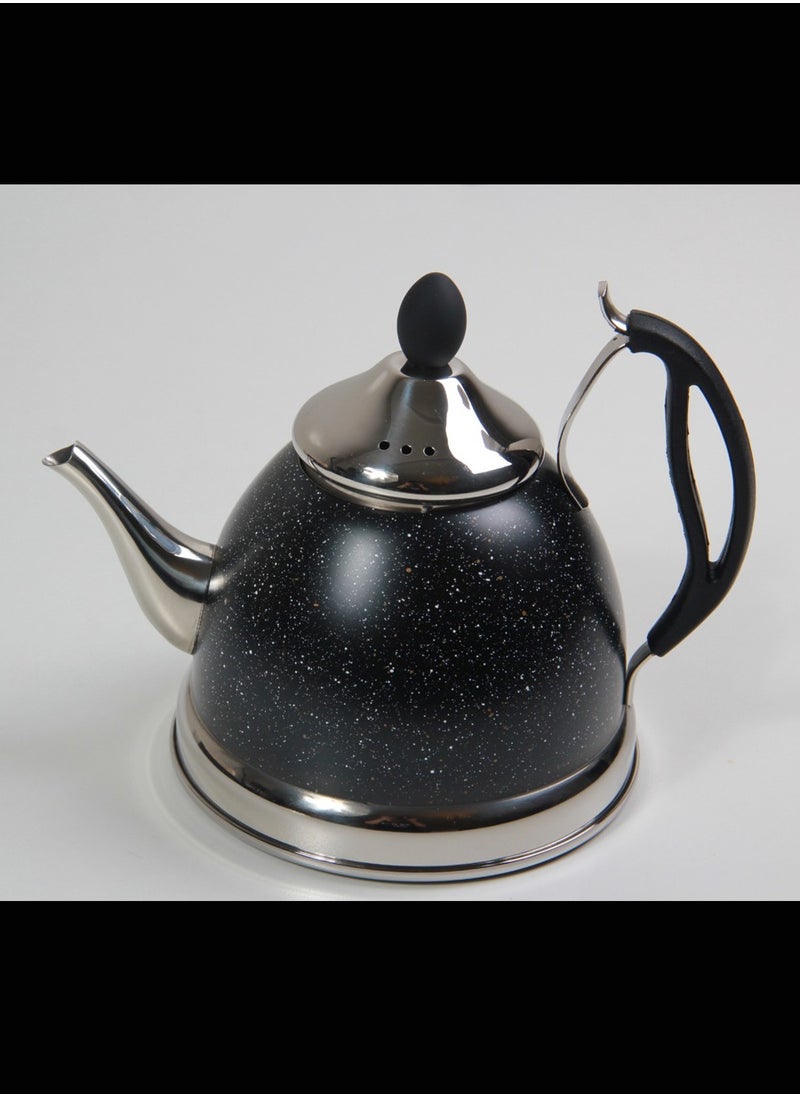 Multi-coloured jug for tea and milk, with an elegant touch.