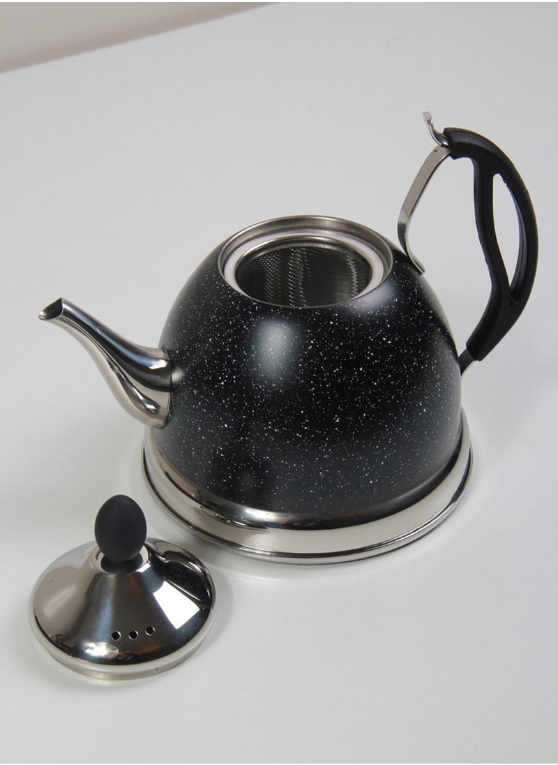 Multi-coloured jug for tea and milk, with an elegant touch.
