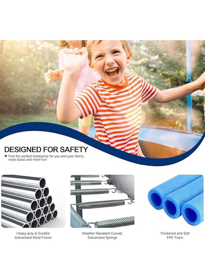 8FT- Trampoline with Enclosure Net Outdoor Jump Rectangle Trampoline - ASTM Approved-Combo Bounce Exercise Trampoline PVC Spring Cover Padding for Kids and Adults - Image 4