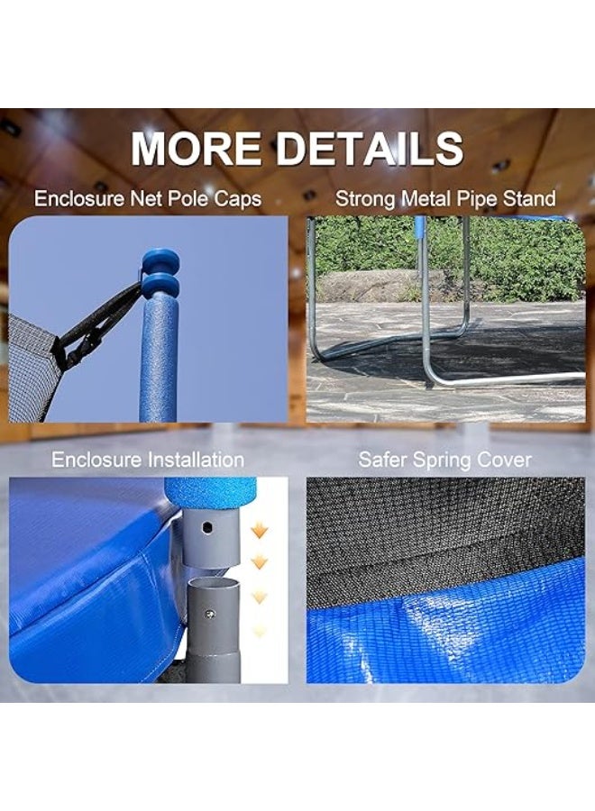 8FT- Trampoline with Enclosure Net Outdoor Jump Rectangle Trampoline - ASTM Approved-Combo Bounce Exercise Trampoline PVC Spring Cover Padding for Kids and Adults - Image 5