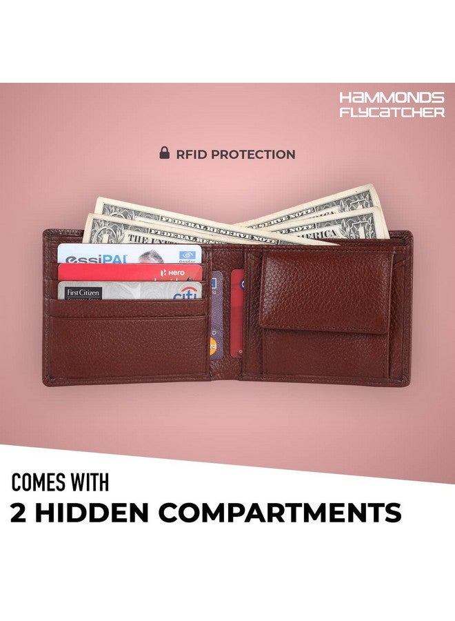  هاموندز فلاي كاتشر محفظة HAMMONDS FLYCATCHER المصنوعة من الجلد الأصلي للرجال، محفظة جلدية محمية بتقنية RFID للرجال، محفظة نقود للرجال، محفظة ثنائية الطي، 4 فتحات للبطاقات، جيب للعملات المعدنية، جيوب مخفية - بني - Image 3