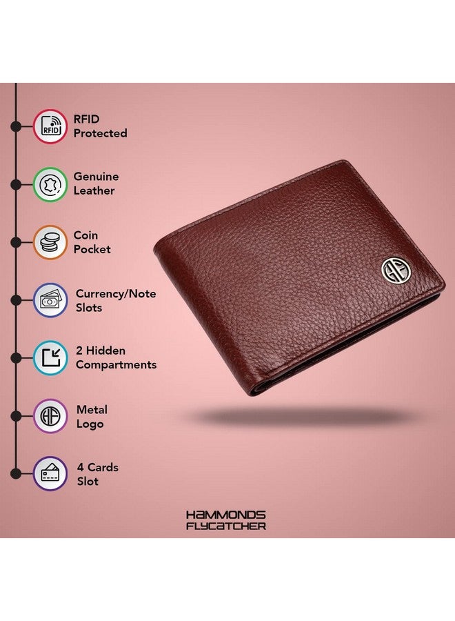  هاموندز فلاي كاتشر محفظة HAMMONDS FLYCATCHER المصنوعة من الجلد الأصلي للرجال، محفظة جلدية محمية بتقنية RFID للرجال، محفظة نقود للرجال، محفظة ثنائية الطي، 4 فتحات للبطاقات، جيب للعملات المعدنية، جيوب مخفية - بني - Image 2