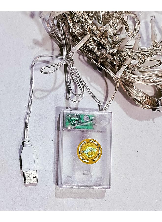 erorex Ramadan Decoration String Lights Battery Or Usb Powered Hanging Curtain 138 Led Yellow Light Color Best Choice - Image 2