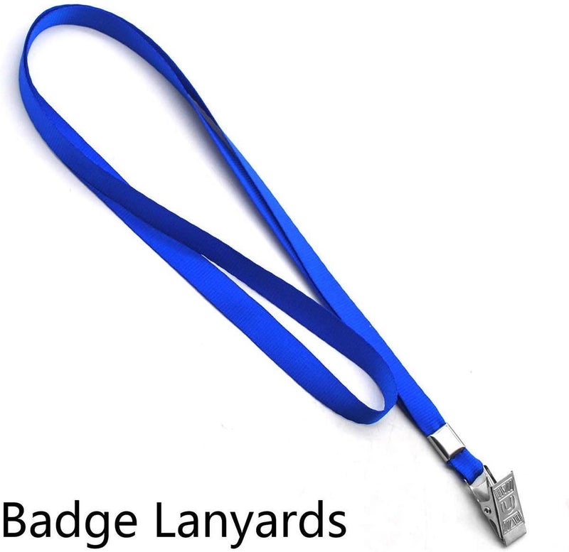Beebel Blue Lanyards 100 Pack Nylon Flat Badge Lanyard Bulldog Clip for Id Badge Name Tag - Image 4