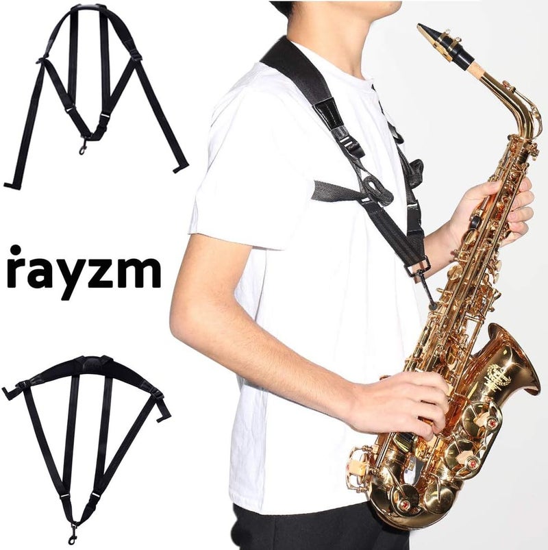 Rayzm Saxophone Strap for Adults and Kids, Adjustable Neoprene Memory Foam Padded Strap (SBR) for Alto/Tenor/Soprano/Baritone Saxophones - Image 2
