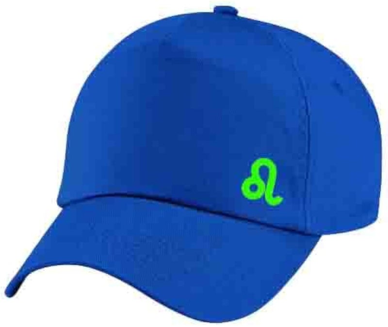 Blue Cap with Leo zodiac Lemon green Color Logo