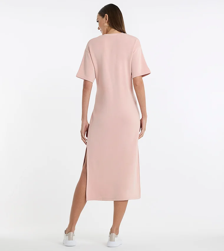 بي سي بي جي BCBG Modal Poly Midi T Shirt Dress